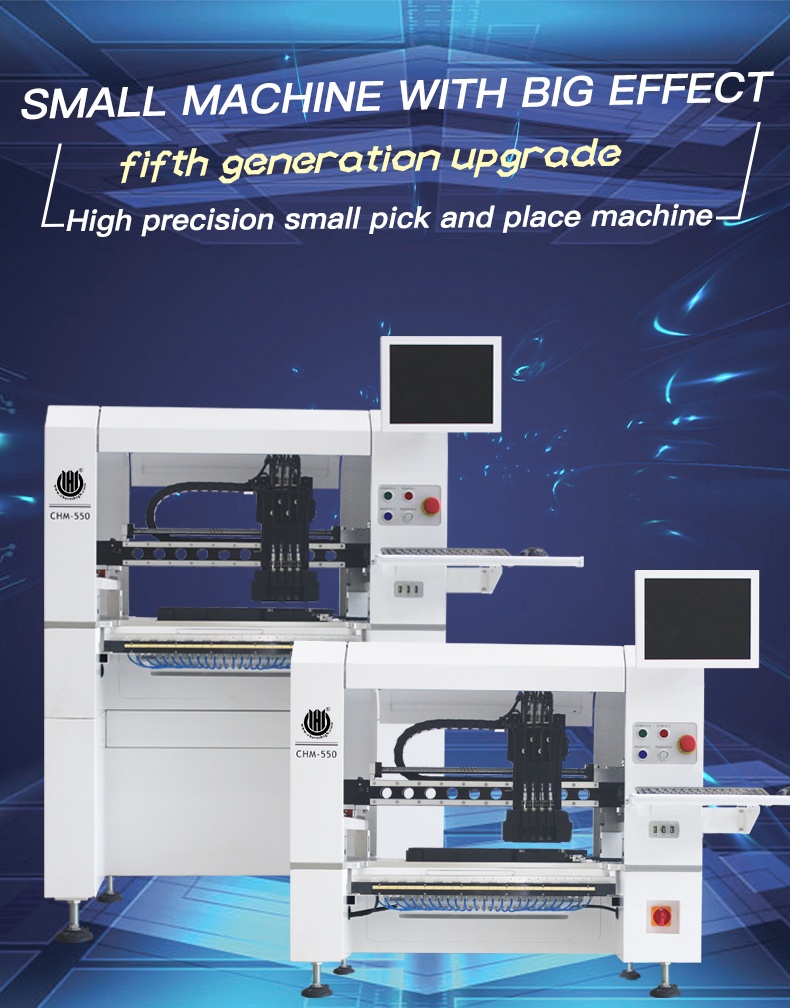 Updated CHM 550 4 Heads Desktop SMT Pick And Place Machine With Auto updated-chm-550-4-heads-desktop-smt-pick-and-place-machine-with-auto