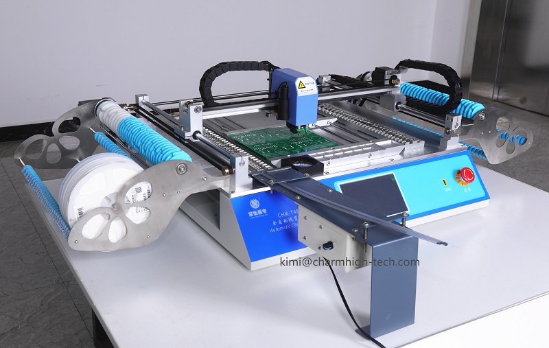 All-in-one CHMT48VB SMT Pick and Place Machine + Vibration feeder , 2 Heads 58 Feeders, Closed-loop Control, SMT Batch Production
