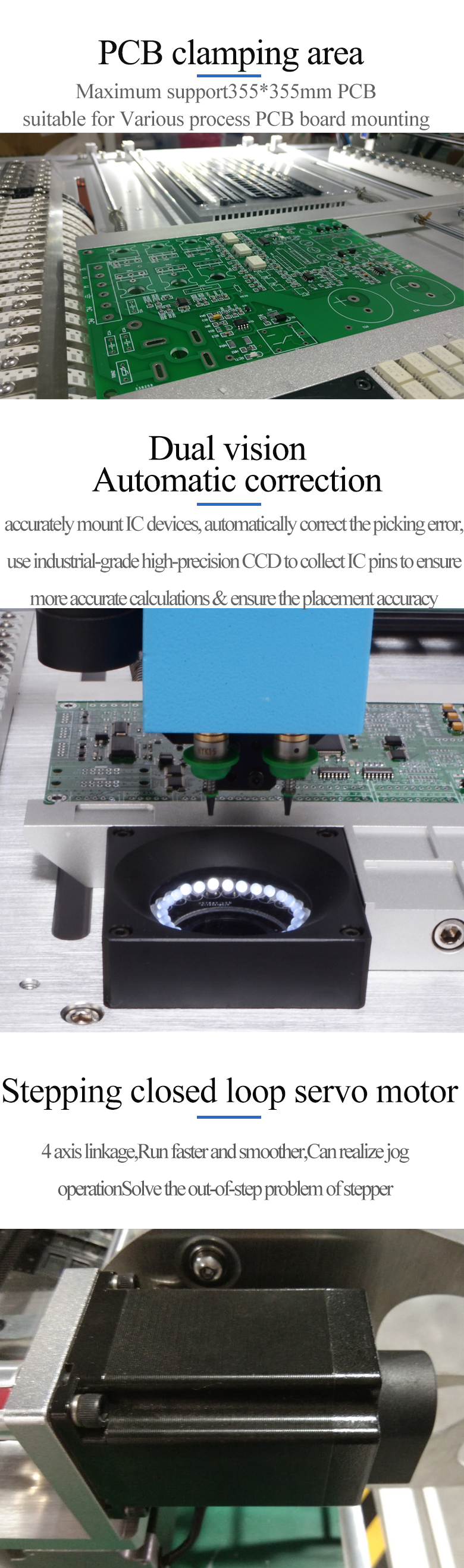 All-in-one CHMT48VA Desktop SMT Pick and Place Machine + Vibration Feeder, Embedded Linux System, Prototying Batch Production
