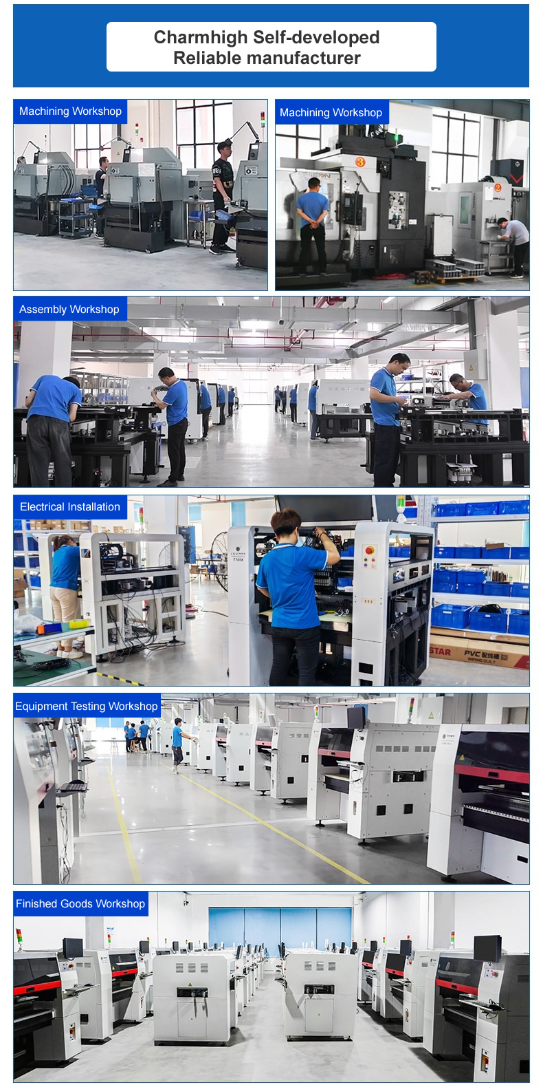 4 kinds Charmhigh 2 heads Desktop SMT Pick and Place Machine Charmhigh, Dual Cameras, Closed-loop Control 0402-5050 SOP QFN...
