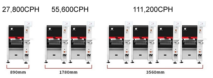 Width 89cm Compact Industrial SMD Pick and Place Machine TC06 Chip Mounter for PCB Assembly Line
