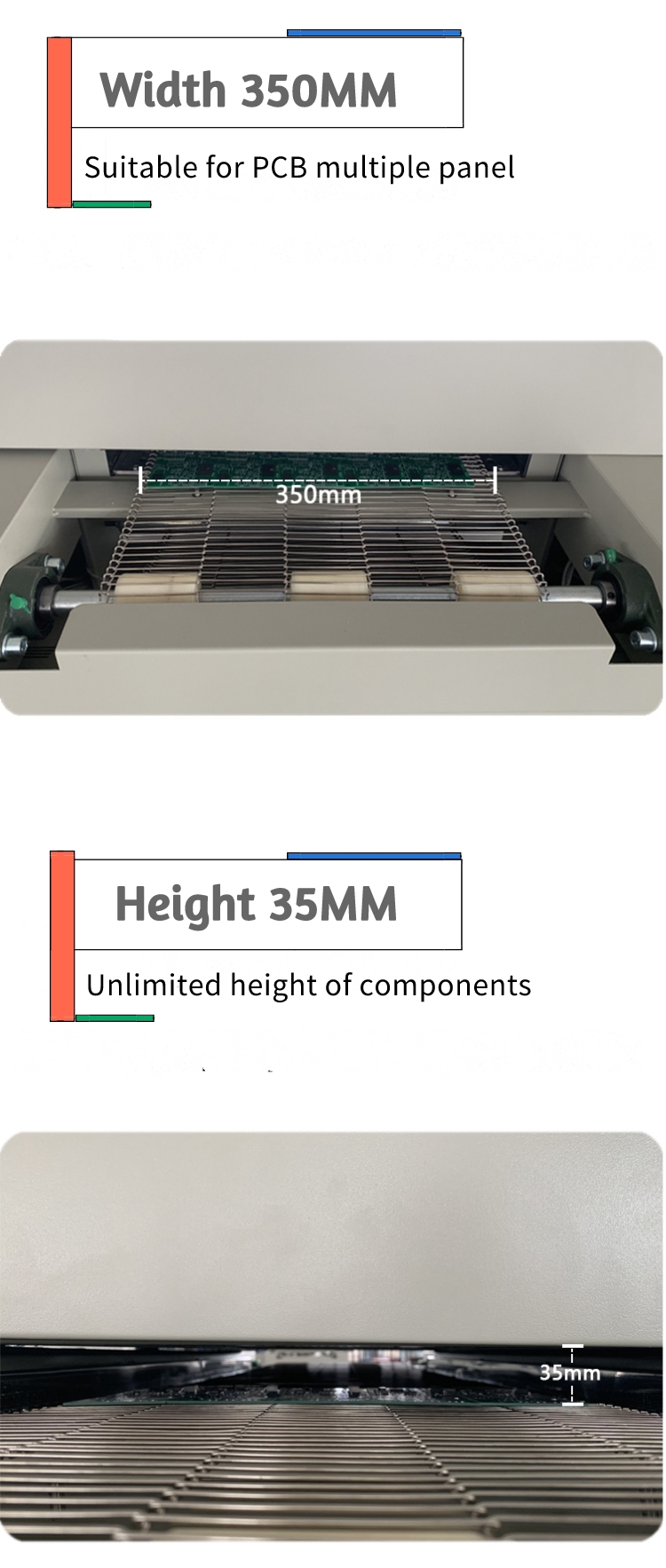 Lead-free T961s Desktop Reflow Oven LCD Touch Screen 1000*350mm Soldering Machine Infrared IC Heater