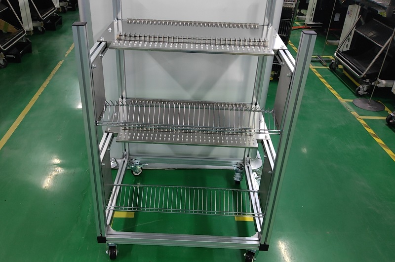 Aluminum Panasonic CM402/602/NPM Feeder Storage Cart for SMT Pick and Place Machine