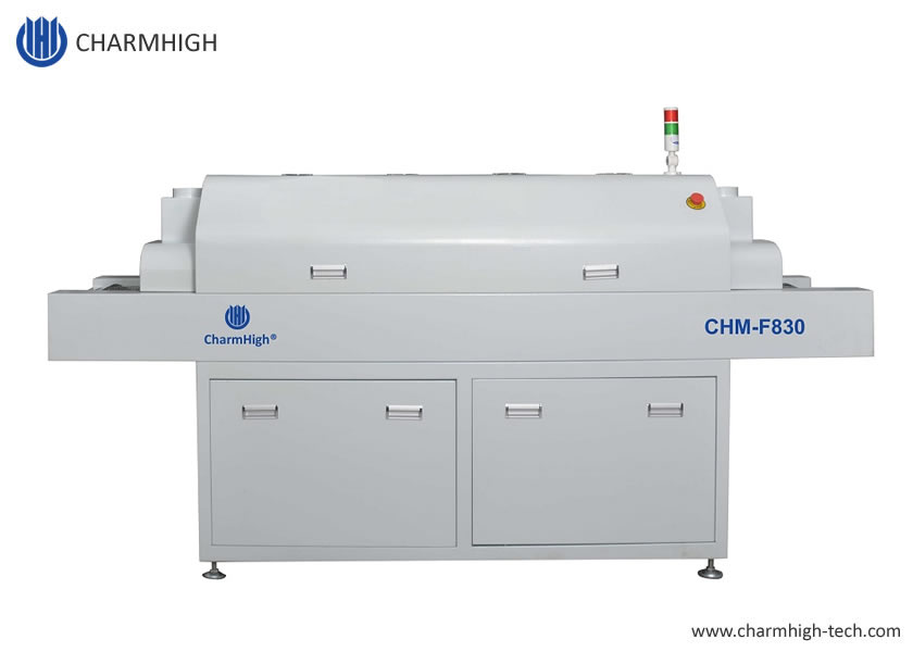 CHM-F830 Vertical SMT Reflow Oven Hot Air 8 Temp Zones 1400*300mm Heating Station Soldering Machine