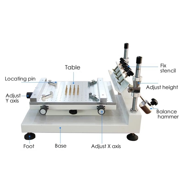 Free Shipping Stencil Printer 3040 SMT Solder Paste Printer Manual Silk Screen Printer