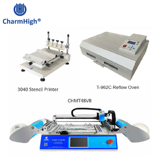 SMT Production Line: CHM-T48VB Vision SMT Pick and Place Machine chmt48vb + 3040 Stencil Printer + T962C Reflow Oven