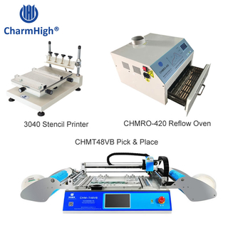 Hot Desktop SMT Production Line: CHMT48VB SMT Pick and Place Machine + 3040 Stencil Printer + 420 Reflow Oven