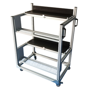 Aluminum Alloy Standard NXT Feeder Storage Cart for Fuji Feeders, with 2-basket, NXT Feeder Cart 80pcs